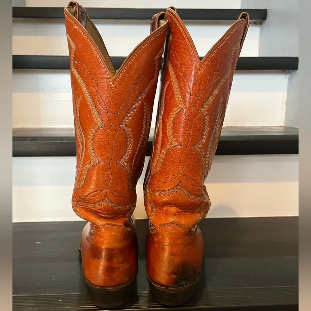 Justin Boots Men’s Style 9214 Chestnut Yearling Western Cowboy Boots, Sz 10.5D